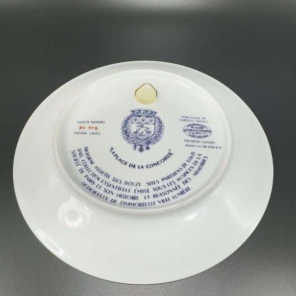 La Place de la Concorde Dish Plate Louis Dali Les Douze Sites Parisiens Ceramic - Picture 5 of 11